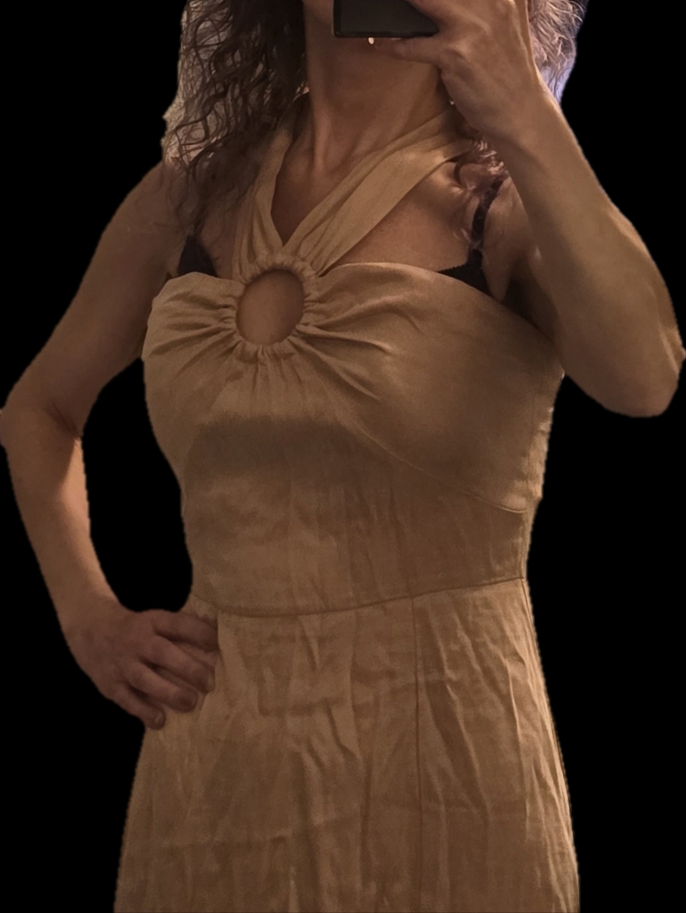 Topshop Blush Halter Maxi Dress with Front Slit Size 4 Lyocell, Viscose NWT - Picture 10 of 17